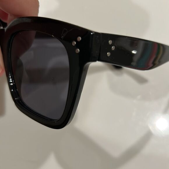 Three Dot Square Sunglasses Womens Trendy Luxury Big Sun Glasses - Picture 3 of 4